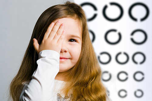 Девочка на приеме у офтальмолога закрыла глаз рукой