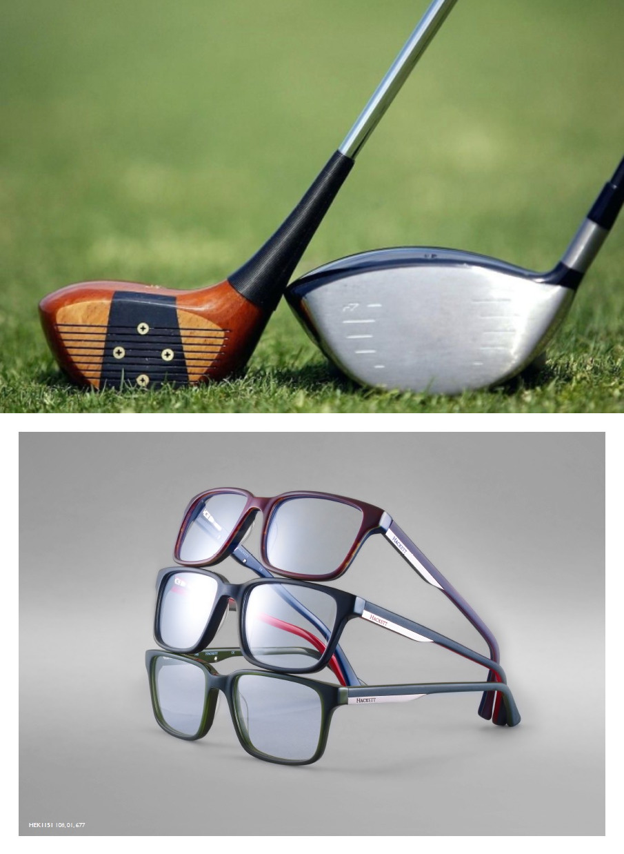 Клюшки для гольфа, очки с диоптриями