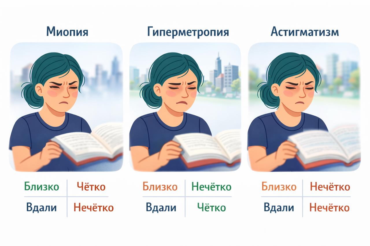 Миопия, Гипермиопия и Астигматизм